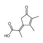 2-(2,3-dimethyl-4-oxo-cyclopent-2-enylidene)-propionic acid结构式