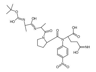 tert-butoxycarbonyl-alanyl-alanyl-prolyl-glutamyl-4-nitroanilide结构式
