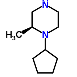 (2S)-1-Cyclopentyl-2-methylpiperazine结构式