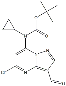 tert-butyl (5-chloro-3-formylpyrazolo[1,5-a]pyrimidin-7-yl)(cyclopropyl)carbamate结构式