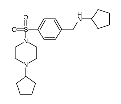 N-[[4-(4-cyclopentylpiperazin-1-yl)sulfonylphenyl]methyl]cyclopentanamine结构式