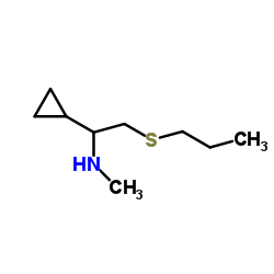 1-cyclopropyl-N-methyl-2-propylsulfanyl-ethanamine结构式