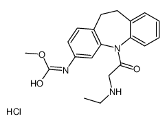 methyl N-[11-[2-(ethylamino)acetyl]-5,6-dihydrobenzo[b][1]benzazepin-2-yl]carbamate,hydrochloride Structure