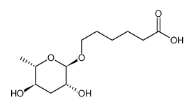 6-(((2R,3R,5R,6S)-3,5-dihydroxy-6-methyltetrahydro-2H-pyran-2-yl)oxy)hexanoic acid结构式