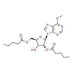 6-Methoxy-9-[2-O,5-O-bis(1-oxopentyl)-β-D-arabinofuranosyl]-9H-purine Structure