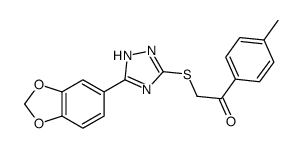 2-[[5-(1,3-benzodioxol-5-yl)-1H-1,2,4-triazol-3-yl]sulfanyl]-1-(4-methylphenyl)ethanone Structure