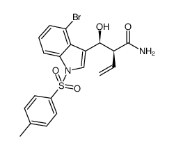 (S)-2-((S)-(4-bromo-1-tosyl-1H-indol-3-yl)(hydroxy)methyl)but-3-enamide Structure