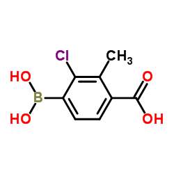 4-Carboxy-2-chloro-3-methylphenylboronic acid结构式