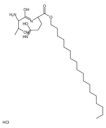 octadecyl (2R)-5-amino-2-[[(2S,3R)-2-amino-3-hydroxybutanoyl]amino]-5-oxopentanoate,hydrochloride结构式