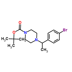 2-Methyl-2-propanyl 4-[1-(4-bromophenyl)ethyl]-1-piperazinecarboxylate结构式