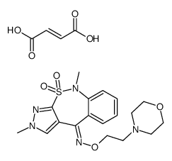 2H-Pyrazolo(3,4-c)(2,1)benzothiazepin-4(9H)-one, 2,9-dimethyl-, O-(2-( 4-morpholinyl)ethyl)oxime, 10,10-dioxide, (Z)-2-butenedioate (1:1)结构式