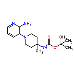 tert-butyl(1-(2-aminopyridin-3-yl)-4-methylpiperidin-4-yl)carbamate structure