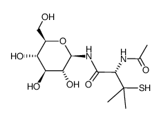 (S)-2-acetamido-3-mercapto-3-methyl-N-((2R,3R,4S,5S,6R)-3,4,5-trihydroxy-6-(hydroxymethyl)tetrahydro-2H-pyran-2-yl)butanamide Structure