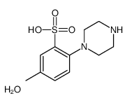 5-methyl-2-piperazin-1-ylbenzenesulfonic acid,hydrate Structure