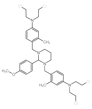 Benzenamine,4,4'-[[dihydro-2-(4-methoxyphenyl)-1,3(2H,4H)-pyrimidinediyl]bis(methylene)]bis[N,N-bis(2-chloroethyl)-3-methyl-(9CI) Structure