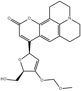 8-((2R,5R)-5-Hydroxymethyl-4-methoxymethoxy-2,5-dihydro-furan-2-yl)-2,3,5,6-tetrahydro-1H,4H-11-oxa-3a-aza-benzo[de]anthracen-10-one Structure