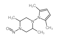 1-(2,5-dimethylpyrrol-1-yl)-2,5-dimethyl-4-nitroso-piperazine structure