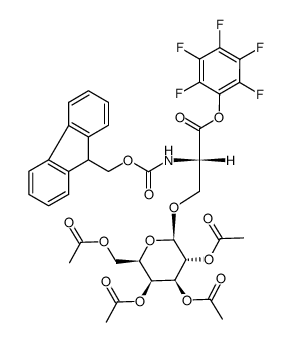 Nα-(9-Fluorenylmethoxycarbonyl)-3-O-(2,3,4,6-tetra-O-acetyl-β-D-galactopyranosyl)-L-serine pentafluorophenyl ester结构式