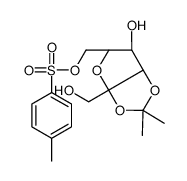 [(3aS,5S,6aR)-6-hydroxy-3a-(hydroxymethyl)-2,2-dimethyl-6,6a-dihydro-5H-furo[2,3-d][1,3]dioxol-5-yl]methyl 4-methylbenzenesulfonate结构式