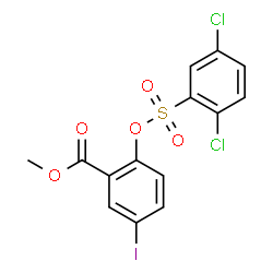 METHYL 2-([(2,5-DICHLOROPHENYL)SULFONYL]OXY)-5-IODOBENZENECARBOXYLATE Structure
