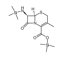 (6R)-3-methyl-8-oxo-7t-(trimethylsilanyl-amino)-(6rH)-5-thia-1-aza-bicyclo[4.2.0]oct-2-ene-2-carboxylic acid trimethylsilanyl ester结构式