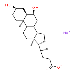 5-beta-Cholan-24-oic acid, 3-alpha,6-alpha-dihydroxy-, sodium salt Structure