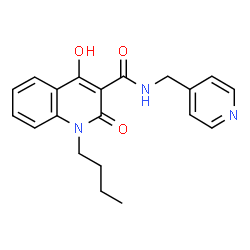 1-butyl-4-hydroxy-2-oxo-N-(pyridin-4-ylmethyl)-1,2-dihydroquinoline-3-carboxamide Structure
