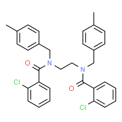 2-CHLORO-N-(2-[(2-CHLOROBENZOYL)(4-METHYLBENZYL)AMINO]ETHYL)-N-(4-METHYLBENZYL)BENZENECARBOXAMIDE Structure