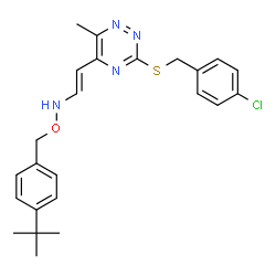 5-[2-(([4-(TERT-BUTYL)BENZYL]OXY)AMINO)VINYL]-3-[(4-CHLOROBENZYL)SULFANYL]-6-METHYL-1,2,4-TRIAZINE Structure