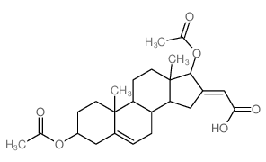 2-(3,17-diacetyloxy-10,13-dimethyl-1,2,3,4,7,8,9,11,12,14,15,17-dodecahydrocyclopenta[a]phenanthren-16-ylidene)acetic acid结构式