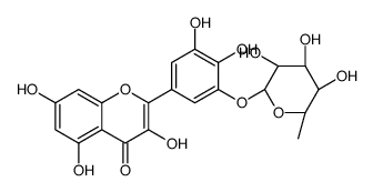 2-[3,4-dihydroxy-5-[(2S,3R,4R,5R,6S)-3,4,5-trihydroxy-6-methyloxan-2-yl]oxyphenyl]-3,5,7-trihydroxychromen-4-one结构式