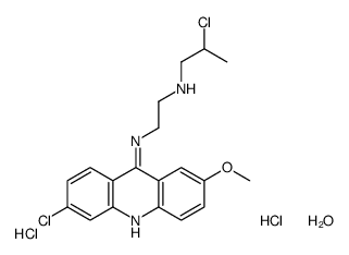 N'-(6-chloro-2-methoxyacridin-9-yl)-N-(2-chloropropyl)ethane-1,2-diamine,hydrate,dihydrochloride Structure