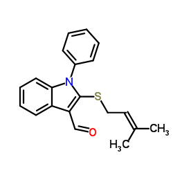 2-[(3-Methyl-2-buten-1-yl)sulfanyl]-1-phenyl-1H-indole-3-carbaldehyde Structure