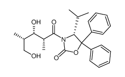 (R)-3-[(2R,3S,4S)-3,5-dihydroxy-2,4-dimethylpentanoyl]-4-isopropyl-5,5-diphenyloxazolidin-2-one结构式