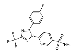 6-[5-(4-Fluoro-phenyl)-3-trifluoromethyl-[1,2,4]triazol-1-yl]-pyridine-3-sulfonic acid amide结构式