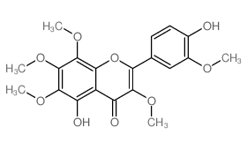 4H-1-Benzopyran-4-one,5-hydroxy-2-(4-hydroxy-3-methoxyphenyl)-3,6,7,8-tetramethoxy-结构式