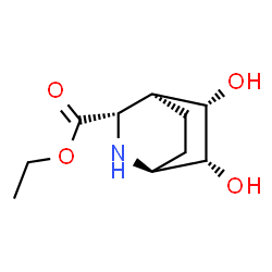 2-Azabicyclo[2.2.2]octane-3-carboxylic acid, 5,6-dihydroxy-, ethyl ester, (1S,3S,4S,5S,6R)- (9CI)结构式