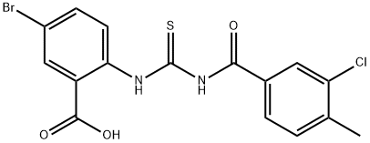 5-bromo-2-[[[(3-chloro-4-methylbenzoyl)amino]thioxomethyl]amino]-benzoic acid结构式