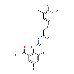 BENZOIC ACID, 2-[[[[(4-CHLORO-3,5-DIMETHYLPHENOXY)ACETYL]AMINO]THIOXOMETHYL]AMINO]-3,5-DIIODO Structure