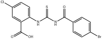 2-[[[(4-bromobenzoyl)amino]thioxomethyl]amino]-5-chloro-benzoic acid结构式