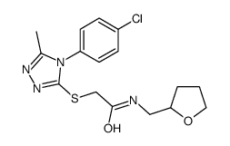 2-[[4-(4-chlorophenyl)-5-methyl-1,2,4-triazol-3-yl]sulfanyl]-N-(oxolan-2-ylmethyl)acetamide结构式