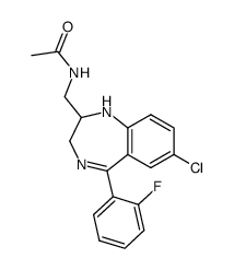 N-[7-chloro-5-(2-fluoro-phenyl)-2,3-dihydro-1H-benzo[e][1,4]diazepin-2-ylmethyl]-acetamide Structure