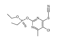 Ethyl-phosphonothioic acid O-(5-chloro-4-methyl-6-thiocyanato-pyrimidin-2-yl) ester O-ethyl ester Structure