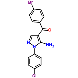 (5-AMINO-1-(4-CHLOROPHENYL)-1H-PYRAZOL-4-YL)(4-BROMOPHENYL)METHANONE结构式