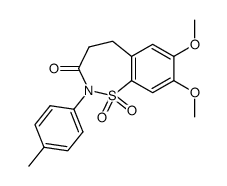 7,8-dimethoxy-1,1-dioxo-2-p-tolyl-1,2,4,5-tetrahydro-1λ6-benzo[f][1,2]thiazepin-3-one结构式