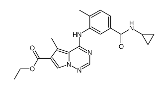 ethyl 4-(5-(cyclopropylcarbamoyl)-2-methylphenylamino)-5-methylpyrrolo[1,2-f][1,2,4]triazine-6-carboxylate Structure