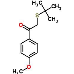 1-(4-Methoxyphenyl)-2-[(2-methyl-2-propanyl)sulfanyl]ethanone结构式