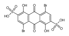 4,8-dibromo-1,5-dihydroxy-9,10-dioxo-9,10-dihydro-anthracene-2,6-disulfonic acid结构式