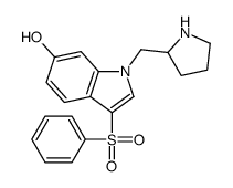 3-(benzenesulfonyl)-1-(pyrrolidin-2-ylmethyl)indol-6-ol结构式