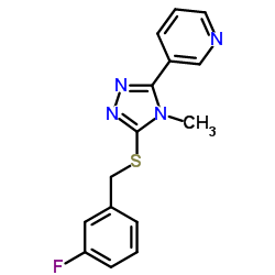 3-{5-[(3-Fluorobenzyl)sulfanyl]-4-methyl-4H-1,2,4-triazol-3-yl}pyridine结构式